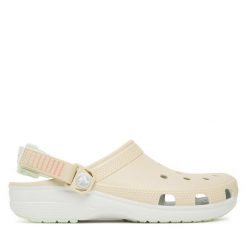 Klapki Crocs. Brązowe klapki Crocs, bez wzorów, bez obcasa. Za 269.99 zł.