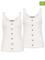 Sky Rebel Topy (2 szt.) w kolorze białym rozmiar: XS. Białe topy Sky Rebel, xs, bez wzorów, prążkowane, bez kołnierzyka, bez ramiączek. Za 56.93 zł.