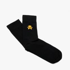 Świąteczne skarpety unisex. Czarne skarpety Ryłko, bez wzorów, z bawełny. Za 24.99 zł.