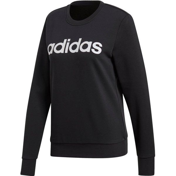 Bluza damska adidas W Essentials Linear Sweat czarna DP2363. Czarne bluzy Adidas, xs, bez wzorów, z bawełny, bez kaptura. Za 169.00 zł.