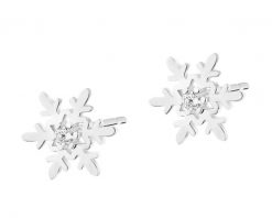 Kolczyki srebrne z cyrkoniami - śnieżynki. Szare kolczyki Apart, z cyrkonią, srebrne. Za 84.00 zł.