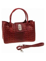 Florence Bags Skórzana torebka "Cursa" w kolorze bordowym - 26 x 17 x 12 cm rozmiar: onesize. Czerwone torby na ramię Florence Bags, bez wzorów, z materiału, na ramię, bez dodatków. Za 186.95 zł.