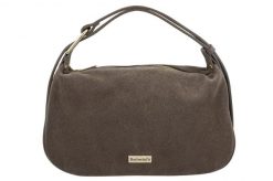 Elegancka torebka zamszowa na ramię - Beżowa ciemna. Brązowe torby na ramię Barberini's, bez wzorów, ze skóry, eleganckie, do ręki, małe, matowe, bez dodatków. Za 212.99 zł.