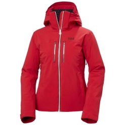 Damska kurtka narciarska Helly Hansen Alphelia Lifaloft. Czerwone kurtki narciarskie Helly Hansen, bez wzorów, bez kaptura, narciarskie. W wyprzedaży za 2,152.50 zł.