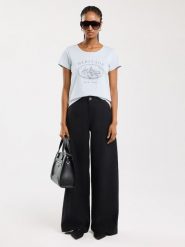 BIG STAR Koszulka w kolorze błękitnym rozmiar: L. Niebieskie bluzki Big Star, l, bez wzorów, z bawełny, retro, bez kołnierzyka, bez ramiączek. Za 27.99 zł.