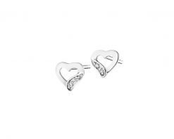 Kolczyki z białego złota z diamentami - serca - 0,008 ct - próba 375. Białe kolczyki Apart, z diamentem, złote. Za 649.00 zł.