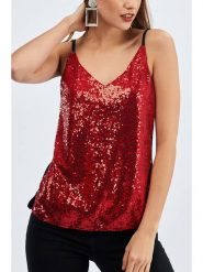 LA Angels Top w kolorze czerwonym rozmiar: M. Czerwone topy LA Angels, m, bez wzorów, bez kołnierzyka, bez ramiączek. Za 86.99 zł.