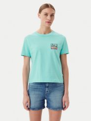 Quiksilver T-Shirt EQWZT03181 Turkusowy Relaxed Fit. Niebieskie t-shirty Quiksilver, s, bez wzorów, z bawełny, bez kołnierzyka, bez ramiączek. Za 59.99 zł.