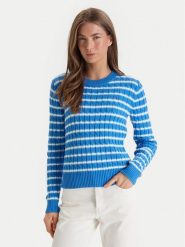 Tommy Hilfiger Sweter WW0WW47644 Niebieski Regular Fit. Niebieskie swetry TOMMY HILFIGER, l, bez wzorów, z bawełny, bez ramiączek. Za 649.99 zł.