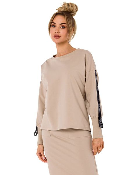 Made of emotion Sweter w kolorze beżowym rozmiar: S. Brązowe swetry Made Of Emotion, s, bez wzorów, bez ramiączek. Za 139.95 zł.