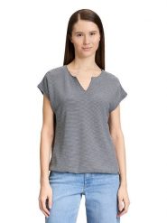 BETTY & CO Koszulka w kolorze granatowo-białym rozmiar: XL. Niebieskie bluzki Betty & Co, xl, bez wzorów, bez kołnierzyka, bez ramiączek. Za 65.45 zł.