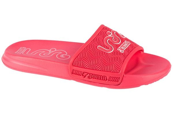 Klapki na basen damskie, S.Land Lady 24 SLALS. Czerwone klapki Joma, bez wzorów, z materiału, bez obcasa. Za 39.99 zł.