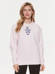 Guess Bluza Destiny W4RQ10 K9Z21 Różowy Regular Fit. Czerwone bluzy Guess, xs, z aplikacjami, z bawełny, bez kaptura. Za 219.99 zł.
