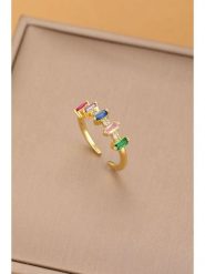 Atelier MIU Pozłacany pierścionek z cyrkoniami rozmiar: onesize. Białe pierścionki Atelier MIU, z cyrkonią, pozłacane. Za 34.99 zł.