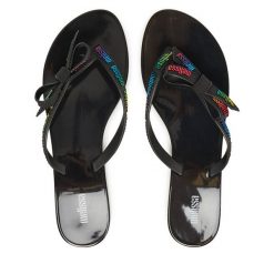 Japonki Melissa. Czarne klapki Melissa, bez wzorów, bez obcasa. Za 199.99 zł.