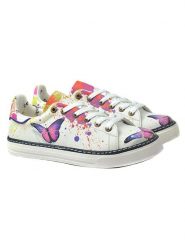 Goby Skórzane sneakersy w kolorze białym ze wzorem rozmiar: 38. Białe trampki Goby, bez wzorów, bez zapięcia. Za 254.14 zł.