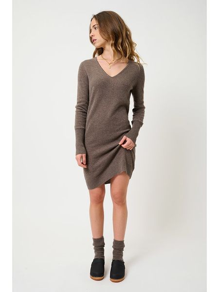 AUTHENTIC CASHMERE Kaszmirowa sukienka "Capelet" w kolorze brązowym rozmiar: XL. Brązowe sukienki AUTHENTIC CASHMERE, xl, bez wzorów, z kaszmiru, bez kołnierzyka, bez ramiączek, midi. Za 413.99 zł.