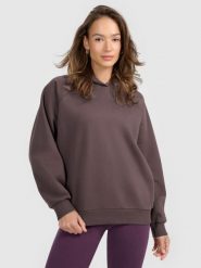 4F Bluza dresowa nierozpinana z kapturem damska - brązowa S. Brązowe bluzy 4f, s, bez wzorów, z dresówki, z kapturem. Za 159.99 zł.