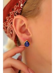 Pierres delicates Pozłacane kolczyki-wkrętki z agatami rozmiar: onesize. Żółte kolczyki Pierres delicates, z agatem, pozłacane. Za 34.99 zł.