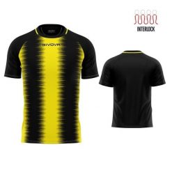Givova Stripe Sport T-shirt Żółto-Czarny XL - Oddychający i Zrównoważony. Czarne koszulki sportowe Givova, bez wzorów, bez ramiączek, do piłki nożnej. Za 149.99 zł.