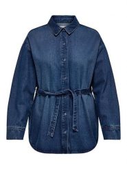 ONLY Bluzka dżinsowa w kolorze granatowym rozmiar: 48. Niebieskie bluzki Only, bez wzorów, z tkaniny, bez kołnierzyka, bez ramiączek. Za 173.99 zł.