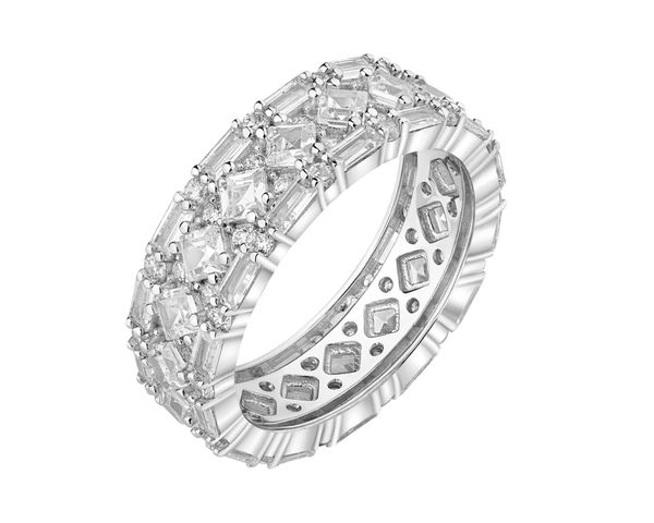 Pierścionek srebrny z cyrkoniami - Eternity. Szare pierścionki Apart, z cyrkonią, srebrne. Za 219.00 zł.