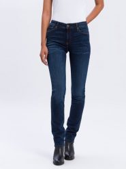Cross Jeans Dżinsy - Slim fit - w kolorze granatowym rozmiar: W26/L32. Niebieskie jeansy Cross Jeans, l, z aplikacjami, z podwyższonym stanem. Za 83.42 zł.