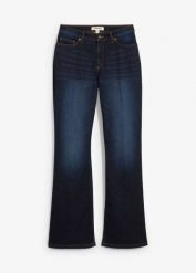 Dżinsy bootcut ze średnim stanem. Niebieskie jeansy bonprix, bez wzorów. Za 124.99 zł.