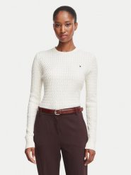 Tommy Hilfiger Sweter WW0WW44993 Kremowy Regular Fit. Białe swetry TOMMY HILFIGER, xl, bez wzorów, z bawełny, bez ramiączek. Za 529.99 zł.