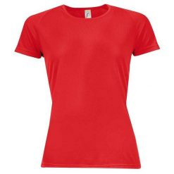 Koszulka Damska Sportowa Raglanowa. Czerwone koszulki sportowe SOL'S, bez wzorów, bez ramiączek, trekkingowe. Za 45.99 zł.
