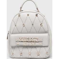 Versace Jeans - Plecak. Brązowe plecaki Versace Jeans, z aplikacjami, z jeansu. W wyprzedaży za 479.90 zł.
