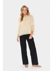 SAINT TROPEZ Bluzka w kolorze beżowym rozmiar: M. Brązowe bluzki Saint Tropez, m, bez wzorów, bez kołnierzyka, bez ramiączek. Za 104.99 zł.