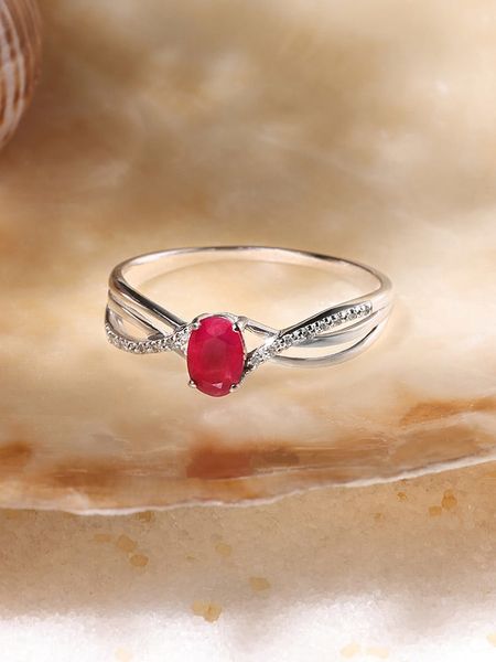 DIAMANTA Złoty pierścionek "Rubis d'amour" z diamentami i rubinem rozmiar: 54. Szare pierścionki DIAMANTA, z diamentem, złote. Za 1,557.99 zł.