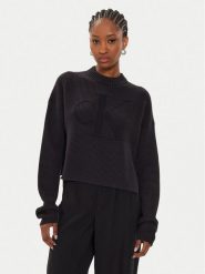 Calvin Klein Jeans Sweter Logo Intarsia J20J223615 Czarny Relaxed Fit. Czarne swetry Calvin Klein Jeans, l, bez wzorów, z bawełny, bez ramiączek. Za 299.99 zł.