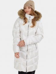 Płaszcz Zimowy Damski Fundango Puppis. Czarne płaszcze FUNDANGO, na zimę, s, bez wzorów, z futra, bez kaptura. Za 499.00 zł.