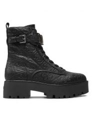 Guess Botki Vaires FLTSOM FAL10 Czarny. Czarne botki Guess, z aplikacjami, ze skóry, bez obcasa, na płaskiej podeszwie, bez zapięcia. Za 879.99 zł.
