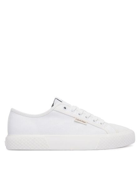 Calvin Klein Trampki Vulc HW0HW02975 Biały. Białe trampki Calvin Klein, bez wzorów, z materiału, bez zapięcia. Za 199.99 zł.