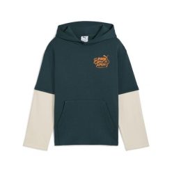 Młodzieżowa warstwowa bluza z kapturem MID90s PUMA Green Terrain. Zielona bluzy sportowe Puma, m, bez wzorów, z kapturem. Za 199.00 zł.