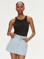 Calvin Klein Jeans Top Variegated J20J223104 Czarny Slim Fit. Czarne topy Calvin Klein Jeans, s, bez wzorów, z bawełny, bez kołnierzyka, bez ramiączek. Za 99.99 zł.