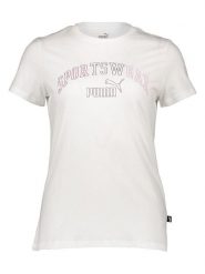 Puma Koszulka "Essentials+" w kolorze białym rozmiar: S. Białe bluzki Puma, s, bez wzorów, z bawełny, bez kołnierzyka, bez ramiączek. Za 52.55 zł.