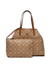 Guess Torebka Vikky HWWR93 18290 Beżowy. Brązowe torebki klasyczne Guess, z aplikacjami, ze skóry, bez dodatków. Za 399.99 zł.