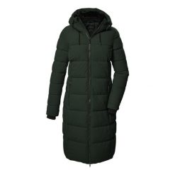 Płaszcz techniczny pikowany z kapturem zapinany na zamek damski Killtec KOW 65. Szare płaszcze Killtec, xs, bez wzorów, z kapturem. Za 899.99 zł.