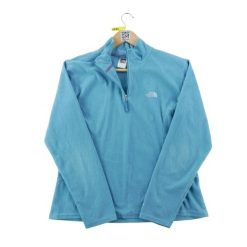 Second life - Bluza polarowa damska TKA 100 1/4 Zip - Stan dobry. Niebieskie bluzy The North Face, l, bez wzorów, z dresówki, bez kaptura. Za 122.16 zł.