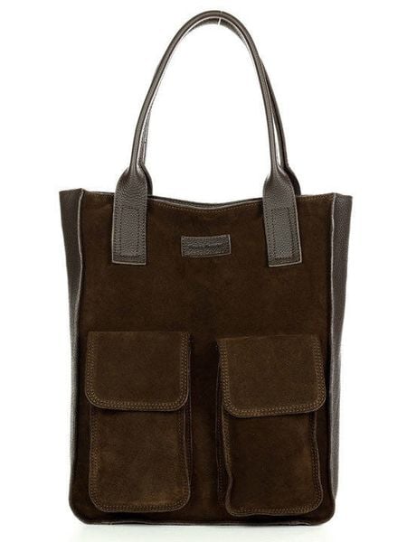 Shopperka skórzana zamszowa MARCO MAZZINI c. brązowa s131cc. Brązowe shopper bez wzorów, ze skóry, na ramię, zamszowe, bez dodatków. Za 449.00 zł.