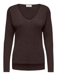 JDY Sweter "New" w kolorze brązowym rozmiar: S. Brązowe swetry JDY, s, bez wzorów, prążkowane, bez ramiączek. Za 124.95 zł.