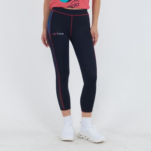 Legginsy Capri stretch do biegania niebiesko-ciemnoróżowe. Czerwone legginsy ELPLAYER, s, bez wzorów, z bawełny, z podwyższonym stanem, długie. Za 63.90 zł.