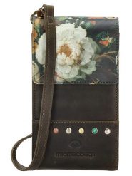 Micmacbags Skórzana torebka w kolorze khaki na telefon - 10 x 18 x 3 cm rozmiar: onesize. Brązowe torby na ramię Micmacbags, bez wzorów, z materiału, przez ramię, bez dodatków. Za 75.34 zł.
