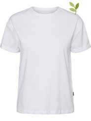 Noisy may Koszulka "Nmbrandy" w kolorze białym rozmiar: M. Białe bluzki Noisy may, m, bez wzorów, z bawełny, bez kołnierzyka, bez ramiączek. Za 43.78 zł.