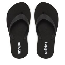 Japonki adidas. Czarne klapki Adidas, bez wzorów, bez obcasa. Za 59.99 zł.