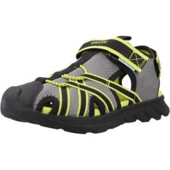 Sandały Geox Model J Sandal Airadyum Bo Kolor Szary. Szare sandały Geox, bez wzorów, z syntetyku, bez obcasa, bez zapięcia. Za 255.70 zł.